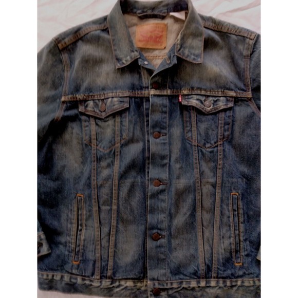 Levi Strauss & Co Denim Jean Jacket Trucker Blue Button Down Mens Size XL - Picture 4 of 14